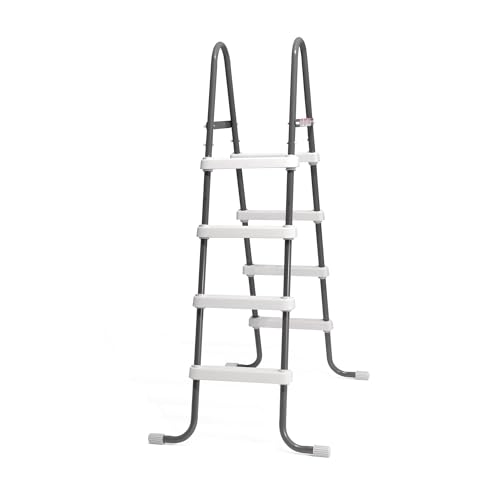 Intex Steel Frame Above Ground Swimming Pool Entry/Exit Ladder for 48' High Wall Pools, 300 Pound Capacity, Accessory Only, Pool Not Included