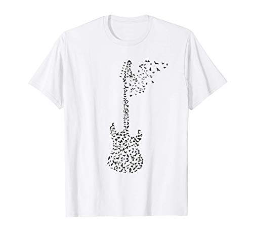 Awesome Electric Guitar Flying Birds Maglietta