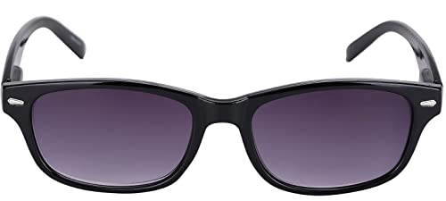 Mass Vision The Intellect Full Outdoor Reading Sunglasses NOT Bifocals - Hard Case/Cleaning Cloth Included (Black, 1.25 x)