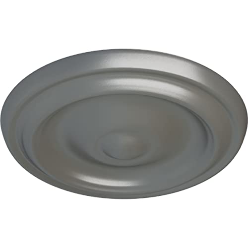 Image of 9 5 /8 inchOD x 1 1 /8 inchP Maria Ceiling Medallion (Fits Canopies up to 1 3 /4 inch), Silver
