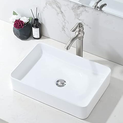 20 Inch White Porcelain Vessel Sink Cover