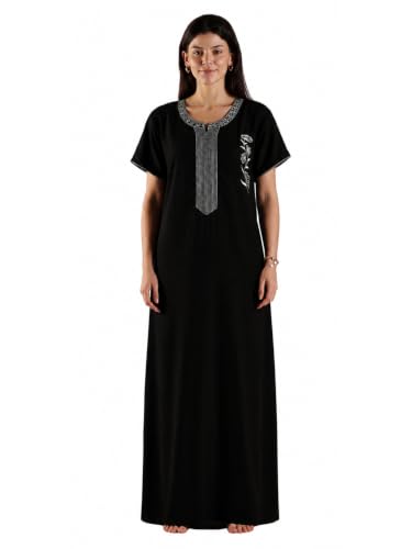 Image of 9shines Label Stylish Alpine Nighty Maxi for Women | Full Length Trendy Nightgown | Premium Nightdress | Nightwear | Heavy Embroidery Nighty with Pockets(2891)