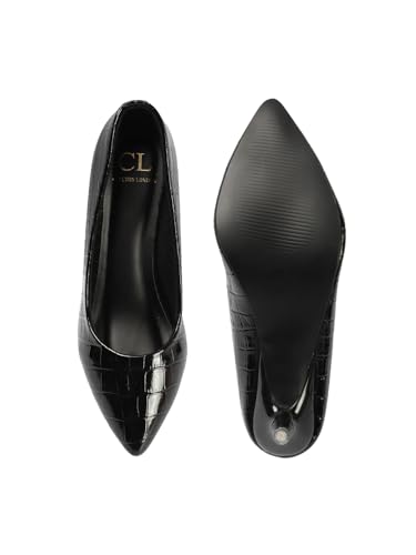 Image of Carlton London Women Stylish Slipon Pump Shoes with Stiletto Heels, Pointed Toe I Perfect for Office, Party and Formal Occassions