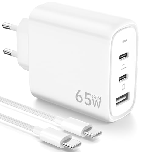 Chargeur USB C rapide 65W GaN tripode secteur pour Galaxy S24