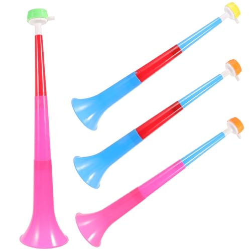 4 trompetas portátiles de bocina de colores para partidos de fútbol, fiestas, eventos y divertido generador de ruido para adultos, color aleatorio