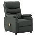 Produktbild vidaXL Massagesessel, Sessel Verstellbar Elektrisch, Relaxsessel mit Liegefunktion Vibrationsfunktion, Fernsehsessel Liegesessel, Grau Kunstleder