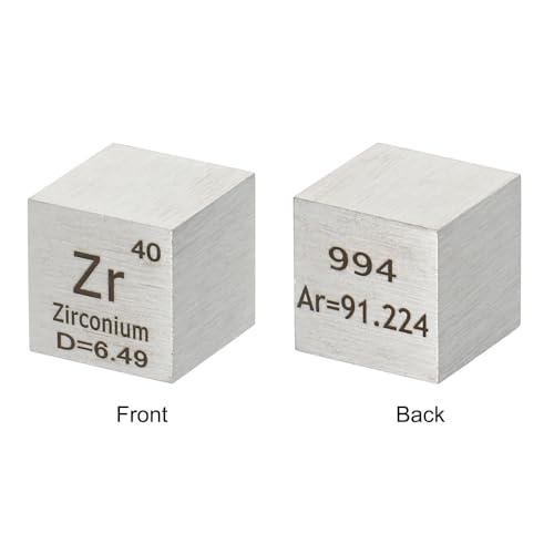 PATIKIL Zirconium Cube, 10mm Zr Density Cube High Density Element Cube Unique Metal Cube Periodic Table of Elements Collections Lab Experiment Teacher Scientific Classes