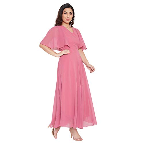 Image of HELLO DESIGN Women V-Neck Solid Maxi Dresses