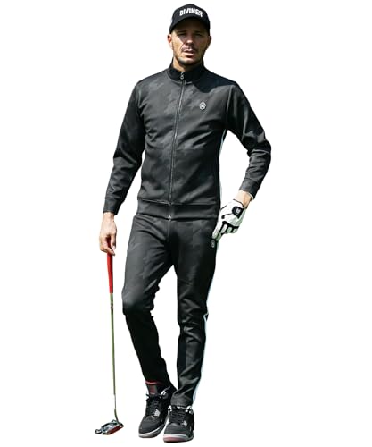 DIVINER GOLF メンズ長袖セットアップ チドリ柄