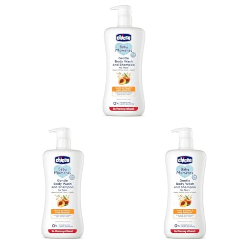 Image of Chicco Baby Moments Gentle Body Wash And Shampoo For Rich Moisturised Skin & Soft Hair 500ml (Pack of 3)