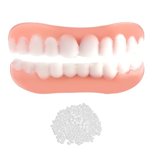 Care Spring 1 Pieza Dientes Postizos Temporales Dentadura Postiza Cómodo, Carillas Dentales Ajustables para Cubrir Dientes Picados, Talla Única para Hombres Y Mujeres