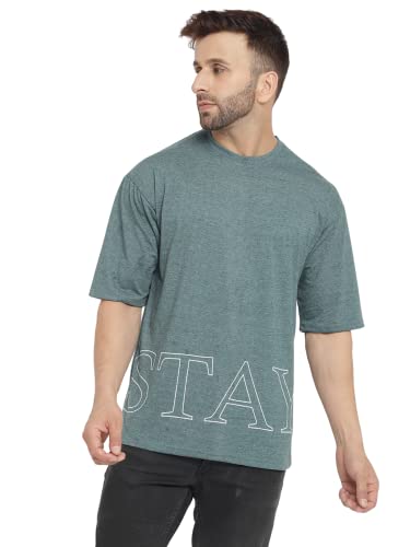 Image of GRITSTONES Men Oversized Half Sleeve Cotton T-Shirt