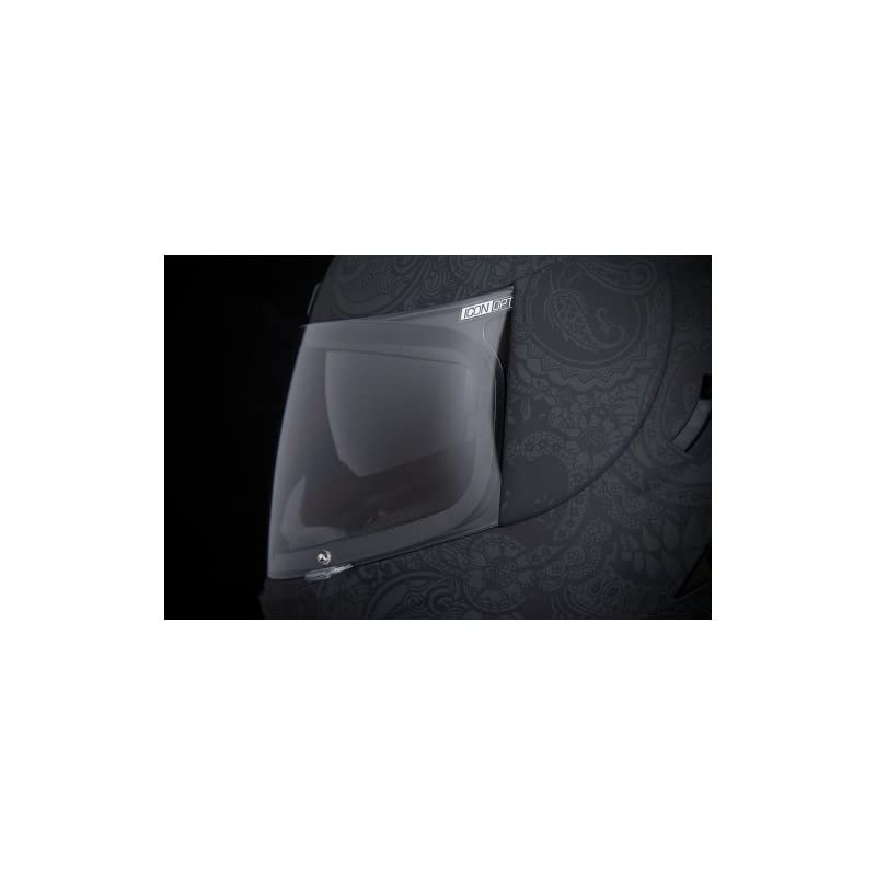 Icon Airform Chantilly Full Face Helmet Black | Black Skulls Design | Double Protective Shell | Lightweight