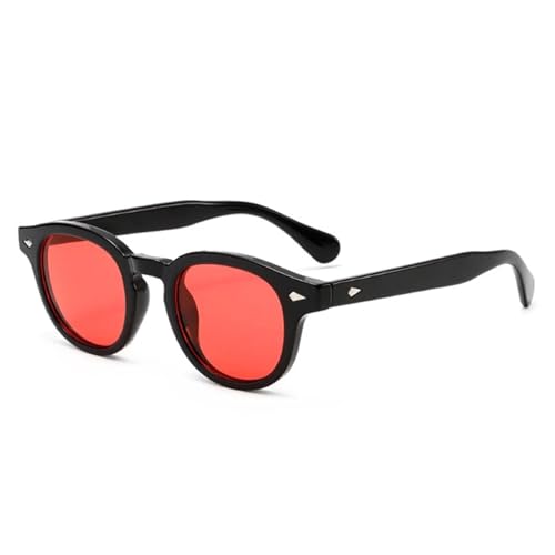 Lunettes de soleil pour femmes et hommes rondes punk verres dégradés rouge vert