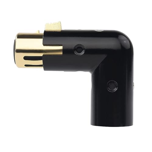 Avejjbaey Adaptador de audio de 3 pines macho a hembra, micrófono en ángulo recto para