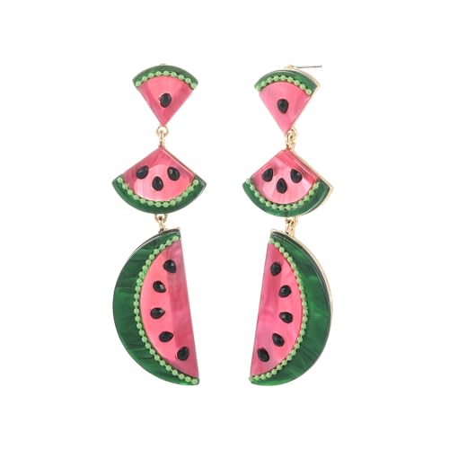 Madison Tyler Colorful Fun Fruit Earrings Watermelon Dangle Holiday Party Earrings for Women | Summer Beach Womens Jewelry