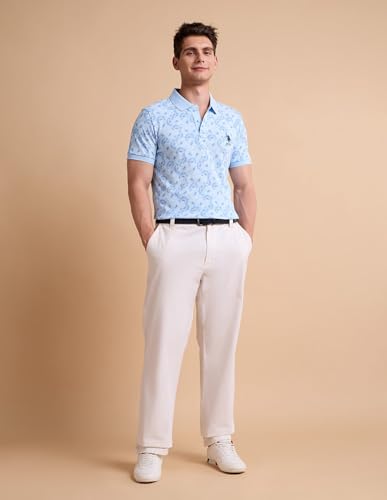 Image of U.S. Polo ASSN. Printed Polo T Shirts for Men - 100% Cotton, Half Sleeves Mens Tshirt