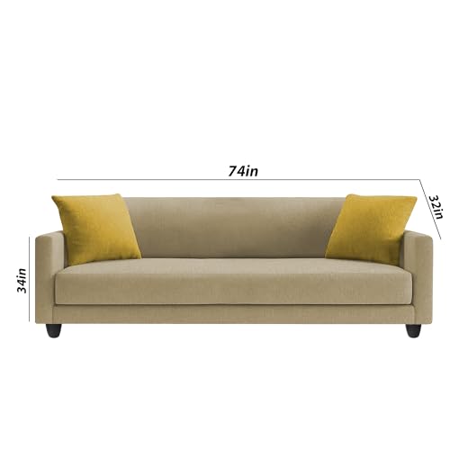 Image of Casaliving Dominic 3 Seater Sofa Set for Living Room (Cream Fabric) Premium Fabric Sofa