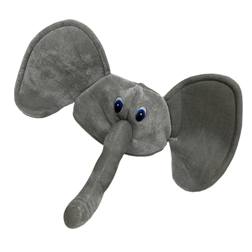 Sweeaau Chapeau d'éléphant créatif en peluche confortable pour carnaval, fête, Halloween, événement formel, accessoire de costume d'Halloween