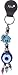 Nevfactory Nazar Boncuk Evil Eye Turquoise Elephant Keyring Keychain with Colorful Beads