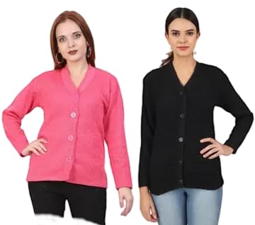 Mohan Traders' Winter Soft Knit Solid Full Sleeves Button Down Woolen Pullover for Women_CMB_135-picture-33