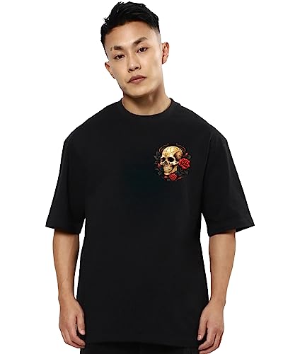 Image of Mens Oversized Printed Half Sleeve Branded Cotton T-Shirt for Mens || Back Printed t Shirts for Men || Oversized t Shirts for Men