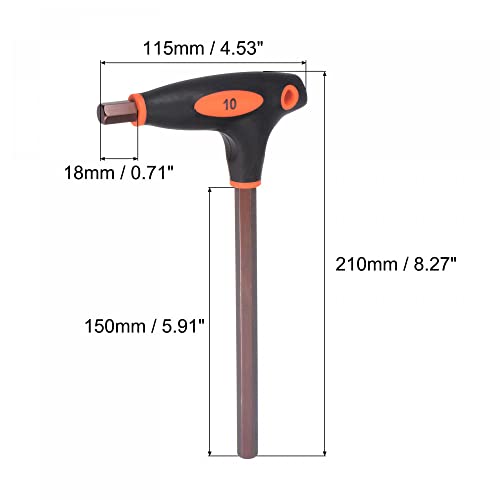 Clé Allen 10 mm double extrémité outillage acier S2 métrique uxcell - 3