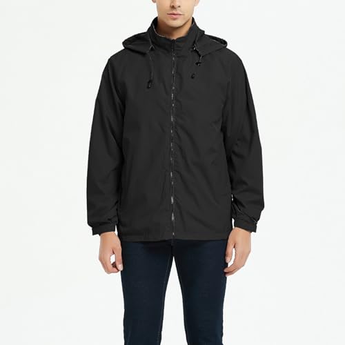 Veste imperméable homme à capuche et fermeture éclair étanche