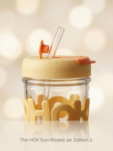Image of Kavora Glass Water Tumbler with Straw and Lid Sealed Carry On Thick Wall Iced Coffee Cup Glass Sipper Cup for Water, Iced Tea Fruit Juice Set of 1, 400ml (Clear) (Yellow)