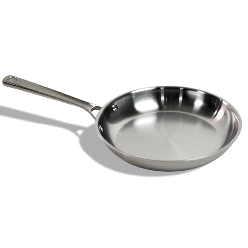 STRATA Carbon Steel Clad 10.5' Frying Pan Skillet, 3-Ply Carbon Steel Cookware with Aluminum Core, Lightweight (2.4 lbs), Even Heating, Stick-Resistant When Seasoned, Versatile & Fast-Heating