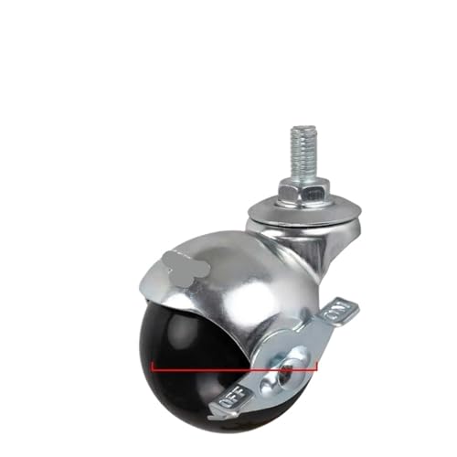 Roulette sphérique en nylon pour meubles de 2 pouces et tige filetée de 8mm ou 10mm