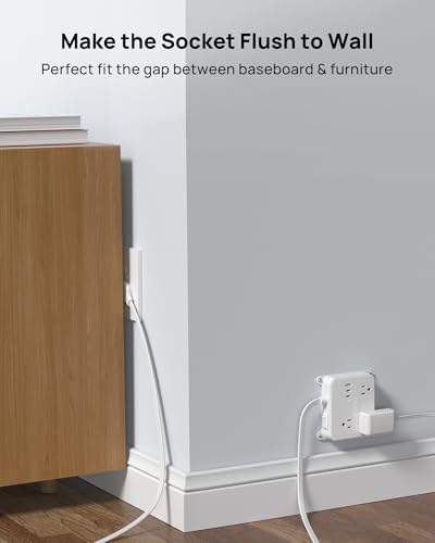 Image of TROND Flat Plug Power Strip - 5FT Ultra Thin Flat Extension Cord