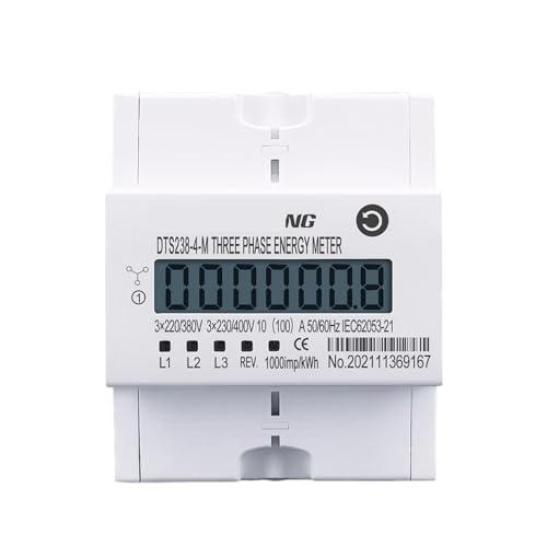 Medidor de energía trifásico carril DIN 100A con pantalla LCD y diseño 4P para cuadro