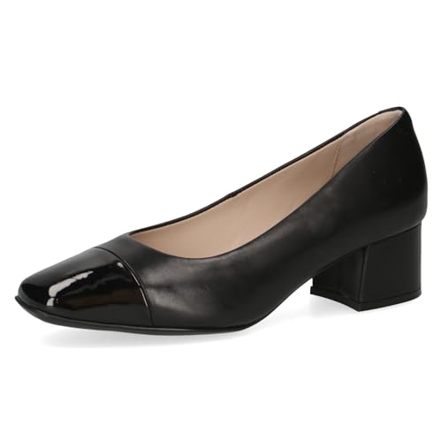 CAPRICE Damen Pumps Kleiner Absatz Elegant, Schwarz (Black Comb), 38 EU