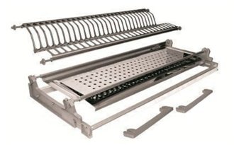 IDOR STORE Escurreplatos de acero inoxidable de 76 cm, con base de bandeja y marco ajustable