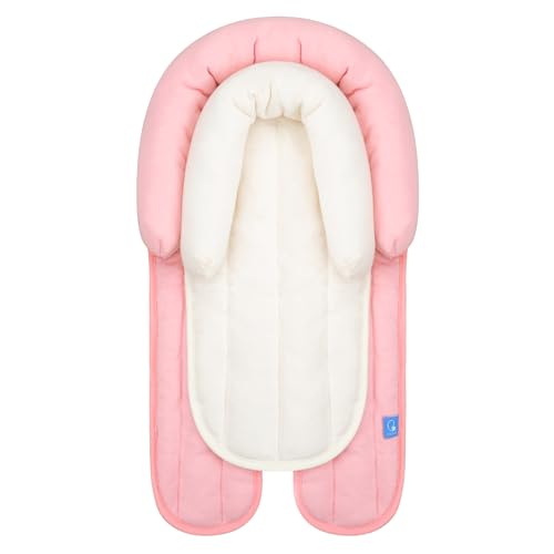 Image of COOLBEBE Upgraded 2-in-1 Babybody Supports for Newborn Infant - Extra Soft Breathable Car Seat Insert Cushion Pad, Perfect for Carseat, Stroller, Swing, Bouncer, Pink