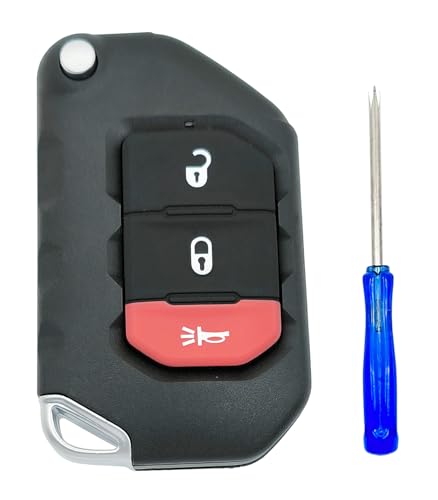 Coque de clé de rechange pliable Jeep Wrangler JL réparer télécommande 3 boutons