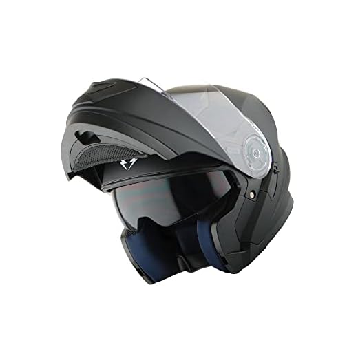 1Storm New Motorcycle Bike Modular Full Face Helmet Dual Visor Sun Shield: Matt Black