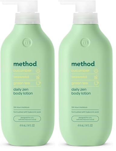 Image of Method Body Lotion, Daily Zen, Cucumber, Seaweed + Green Tea notes, 24 Hours of Moisture, 14 oz (Pack of 2)