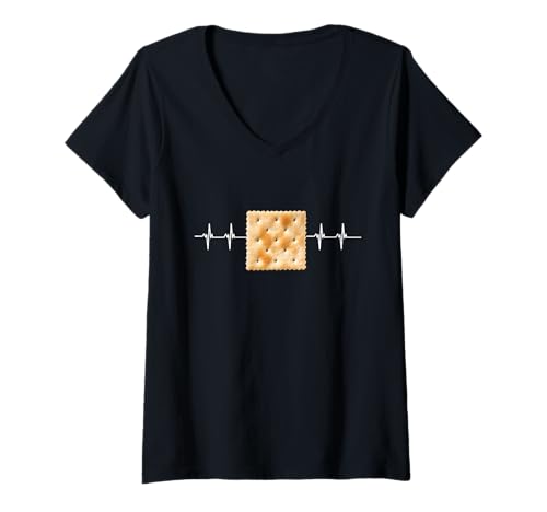Shrimp Cracker Live Snack Lover Designs - Damen Rosmarin-Krabben-Knallbonbons und Fladenbrot T-Shirt mit V-Ausschnitt
