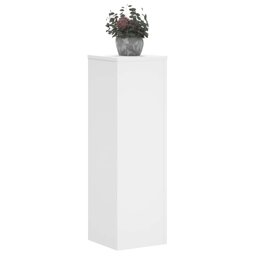 Lot de 2 supports de plantes en bois d'ingénierie Blanc 25 x 25 x 80 cm