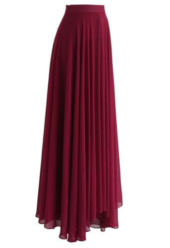 Image of Women's Full Length Georgette Long Skirt- Lehenga with 8 Meters Maxi Flare