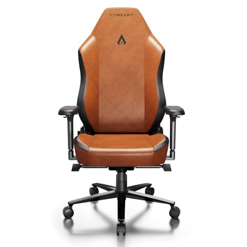 Cybeart | Vintage (Brown) Computer Home Office Chair | 4D Armrest | Inbuilt Lumbar Support | Supreme PU Leather, Ergonomic, 165° Recline & Tilt 30 °