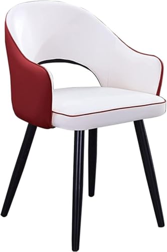 Chaise de salle à manger moderne en cuir à dossier haut – Siège rembourré doux pour cuisine, appartement, salon et comptoir – Combinaison élégante de...