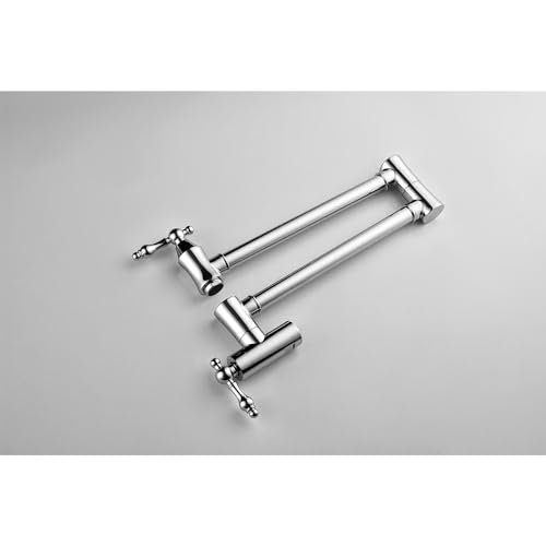 Robinet de cuisine mural pliable rotation 360° et double commande - 4