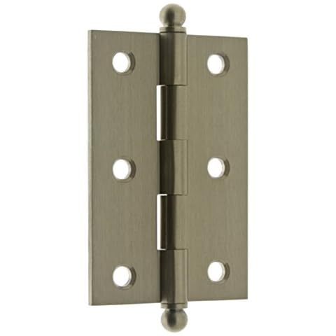 idh by St. Simons 82517-015 Professional Grade Quality Solid Brass 2-1/2" x 1-7/10" Cabinet Hinges (Pair), Satin Nickel, 2-1/2 x 1-7/10-Inch Cover