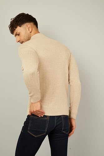 Image of Kvetoo Men High Neck Full Sleeve Winter Woolen Sweater