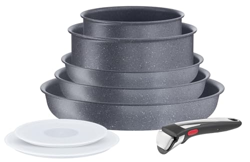 Tefal Ingenio Batterie de cuisine 8 p, Induction, Revêtement antiadhésif, Empilable, Poêles et...