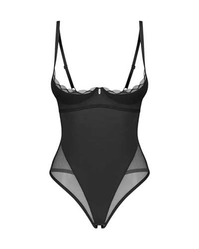 Obsessive Stelisa Crotchless Ouvert-Body Black L/XL
