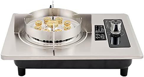 Built-in Single Burners Gas Cooktop, Stainless Steel Gas Stove Top, Gas Hob for Home Kitchen Apartments Outdoor, 90 Min Timer